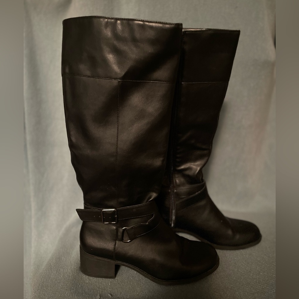 Style & Co. Sleek Black Over the Knee Boots